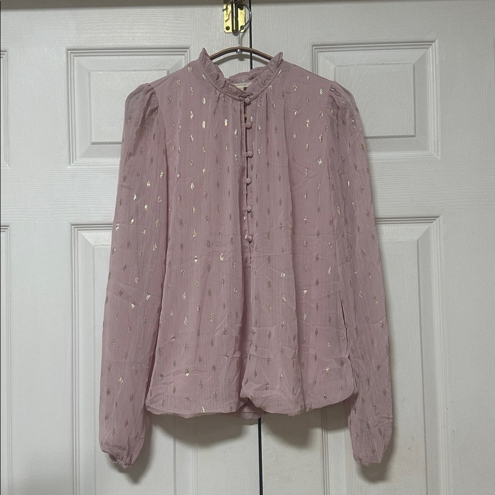 Chic Lavender Button-Up Blouse